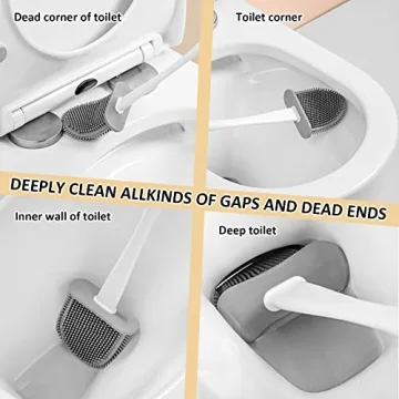 Rightwell Toilet Brush Set with Holder for Bathroom Cleaning