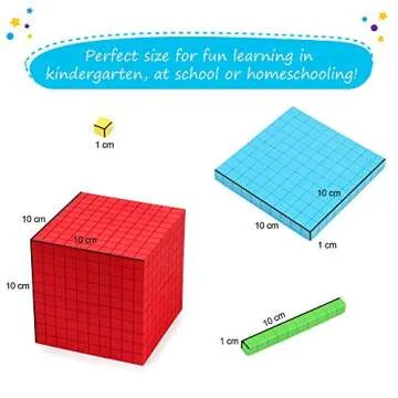 Simply Magic 131 PCS Foam Base Ten Blocks for Math - Place Value Blocks, Base 10 Math Manipulatives K-3, Math Counters, Number Blocks, Math Cubes, Kids Counting Blocks, Kindergarten 1st 2nd 3rd Grade