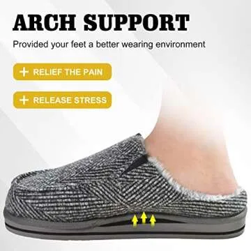 ONCAI Men's Comfort Slippers with Arch Support and Memory Foam