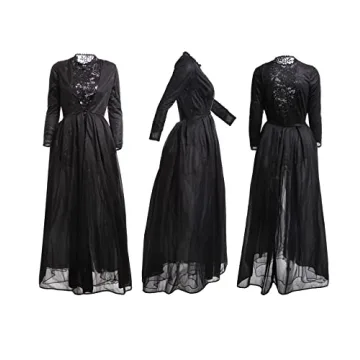 Gothic Lace Dress Gown for Halloween and Parties