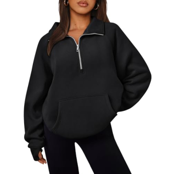 Trendy Queen Womens Oversized Sweatshirts Quarter Zip Pullover Long Sleeve Fall Fashion 2024 Winter ...