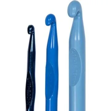 Boye 3399101000 Ergonomic Crochet Hook Set, Size L P Q, torqouise green,lightblue sky blue