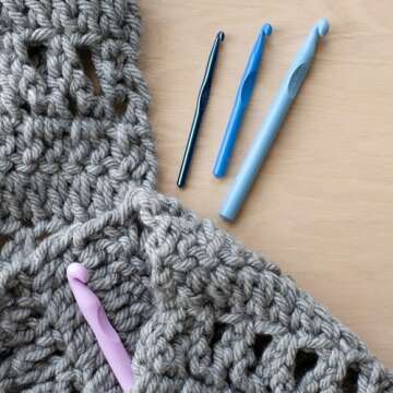 Boye 3399101000 Ergonomic Crochet Hook Set, Size L P Q, torqouise green,lightblue sky blue