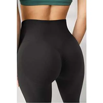 RUUHEE Women Contour Butt Lifting Leggings Seamless High Waisted Workout Yoga Pants(Small,Black-5)