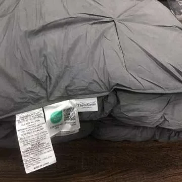 Three Geese Pinch Pleat Waterfowl Feathers and Down Comforter Queen Size Duvet Insert,750+ Fill Power,1200TC 100% Cotton, Premium All Seasons Warm Hotel Pebble Grey Comforter with 8 Tabs.