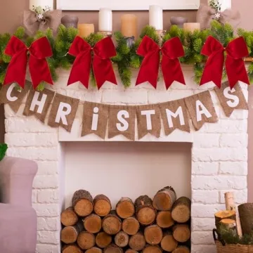 Ohapishop Velvet Bows - 15 Pcs 6 Inch Red Ribbon Christmas Decoration