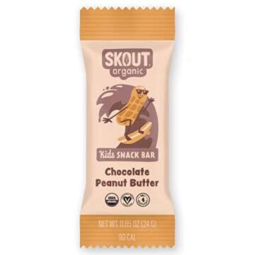 Skout Organic Chocolate Peanut Butter Kids Snack Bars (18 Pack) | Organic Kids Snack Bars | School Snacks & Lunch Snacks | No Refined Sugar | Vegan & Paleo | Gluten, Dairy, Grain Free