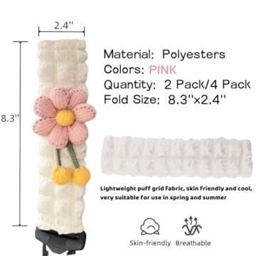 Zigihos Cute Flower Seat Belt Cover Pads, 2 Pcs & 4 Pcs Seatbelt Covers for Women Adults, Car Seat S...