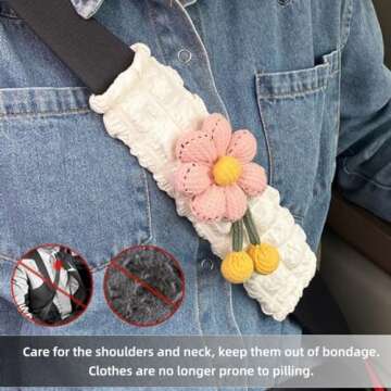 Zigihos Cute Flower Seat Belt Cover Pads for Comfort