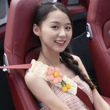 Zigihos Cute Flower Seat Belt Cover Pads for Comfort