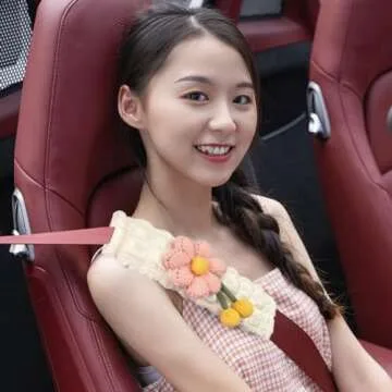 Zigihos Cute Flower Seat Belt Cover Pads for Comfort