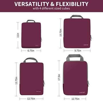 BAGAIL 4 Set/6 Set/8 Set Compression Packing Cubes Travel Accessories Expandable Packing Organizers(...