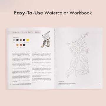 Watercolor Workbook: Flowers, Feathers, and Animal Friends: 25 Beginner-Friendly Projects on Premium...