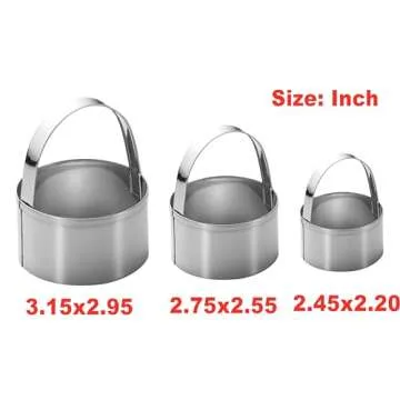 Maykito 3 Pieces Round Biscuit Cutter Set - Top Baking Tool