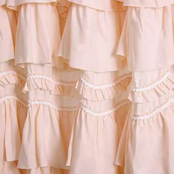 Lush Decor Kemmy Curtain | Ruffled, Textured Shabby Chic Style Window Panel for Living, Dining Room,...