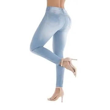 Amarelo Womens Butt Lift, Skinny, high Waist Colombian Original Jeans - Levanta Cola Colombiano para Mujer