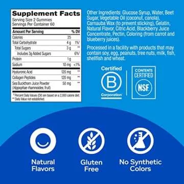 OLLY Glowing Skin Collagen Gummy Starter Pack Bundle, Hydrated, Youthful Skin, Hyaluronic Acid, Sea Buckthorn, Chewable Supplement, Berry, 50 Count Bottle and 120 Count Pouch