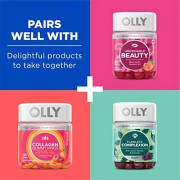 OLLY Glowing Skin Collagen Gummy Starter Pack Bundle, Hydrated, Youthful Skin, Hyaluronic Acid, Sea Buckthorn, Chewable Supplement, Berry, 50 Count Bottle and 120 Count Pouch