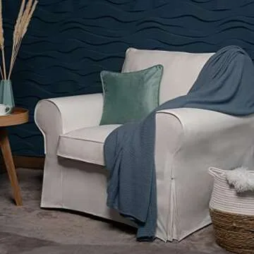 MASTERS OF COVERS Ektorp Armchair 5 Color Cotton Cover for The IKEA Ektorp Chair Slipcover Replacement (Cotton-White)-Not Fit for Uppland Series Sofa.