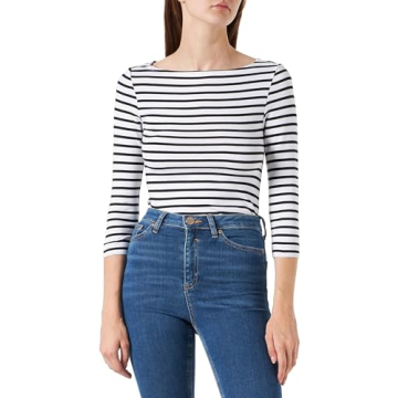 Amazon Essentials Women's Slim-Fit 3/4 Sleeve Boat Neck T-Shirt for Elegant Comfort