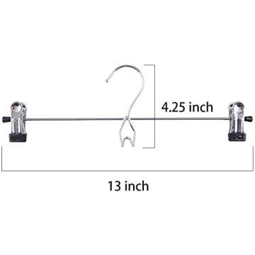 Tosnail 15 Pack Stackable Skirt Pants Clothes Hangers with Non-Slip Clips, Add-On Hangers, Cascading...