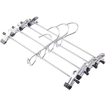 Tosnail 15 Pack Stackable Skirt Pants Clothes Hangers with Non-Slip Clips, Add-On Hangers, Cascading Hangers Space Saving Closet Organizer