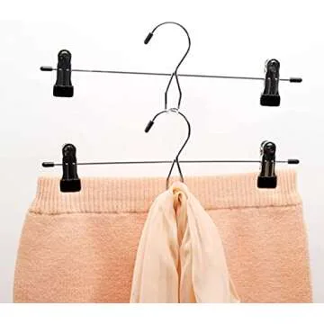 Tosnail 15 Pack Stackable Skirt Pants Clothes Hangers with Non-Slip Clips, Add-On Hangers, Cascading Hangers Space Saving Closet Organizer