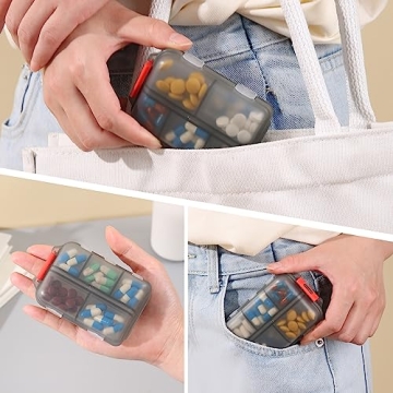 Zuihug Travel Pill Organizer - Compact 10 Compartments for Travel