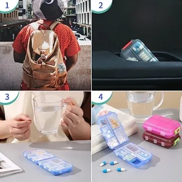 Zuihug Travel Pill Organizer - Compact 10 Compartments for Travel