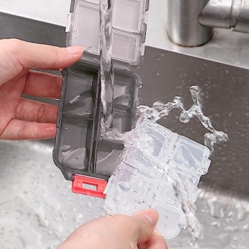 Zuihug Travel Pill Organizer - Compact 10 Compartments for Travel