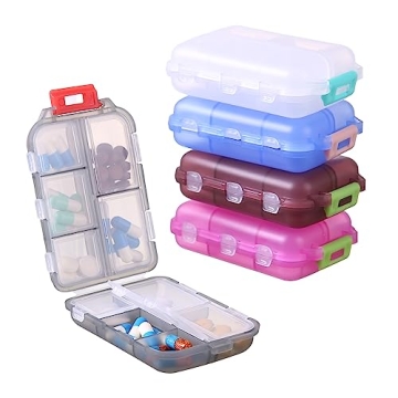 Zuihug Travel Pill Organizer - Compact 10 Compartments for Travel