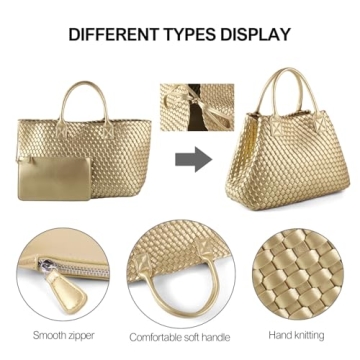 Luxury Woven Tote Bag with Vegan Leather for Her