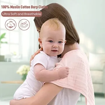 Yoofoss Muslin Burp Cloths 10 Pack Soft Absorbent Baby Washcloths