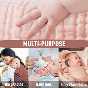 Yoofoss Muslin Burp Cloths 10 Pack Soft Absorbent Baby Washcloths