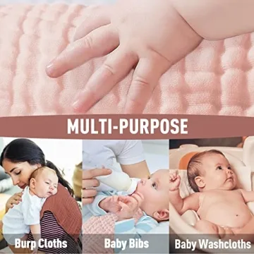 Yoofoss Muslin Burp Cloths 10 Pack Soft Absorbent Baby Washcloths