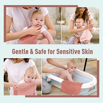 Yoofoss Muslin Burp Cloths 10 Pack Soft Absorbent Baby Washcloths