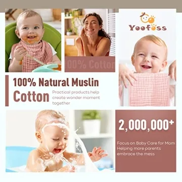 Yoofoss Muslin Burp Cloths 10 Pack Soft Absorbent Baby Washcloths