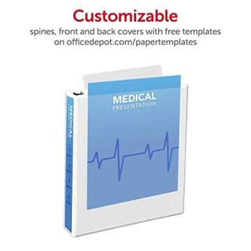 Office Depot® Brand 3-Ring Durable View Binder, 2" Round Rings, Blush