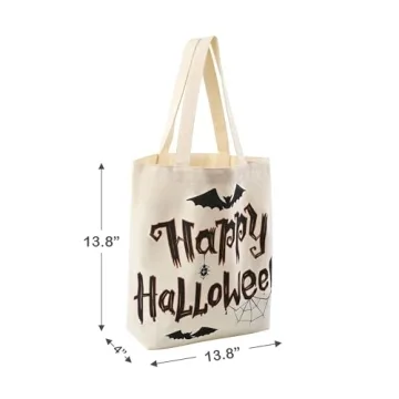 Durable 13.8" Halloween Tote Bag for Trick-or-Treating