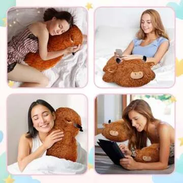 Mewaii Weighted Highland Cow Plush, Weighted Stuffed Animals 4.0 Lbs, Weighted Cow Plush for Kids, Highland Cow Stuffed Animals, Weighted Plush Toy Birthday Gifts for Women, Girls and Males (23 inch)