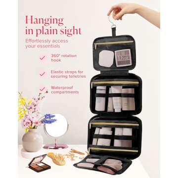 Stylish Makeup Cosmetic Bag - Travel Organizer for Toiletries