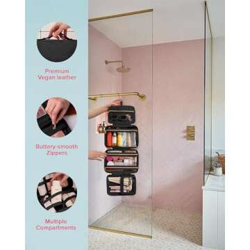 Stylish Makeup Cosmetic Bag - Travel Organizer for Toiletries