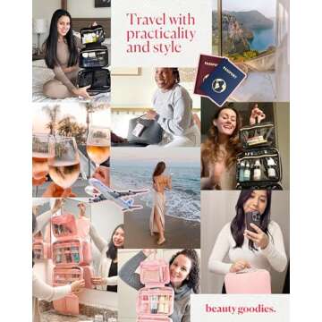 Stylish Makeup Cosmetic Bag - Travel Organizer for Toiletries