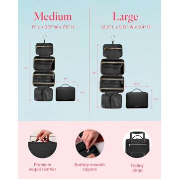 Stylish Makeup Cosmetic Bag - Travel Organizer for Toiletries