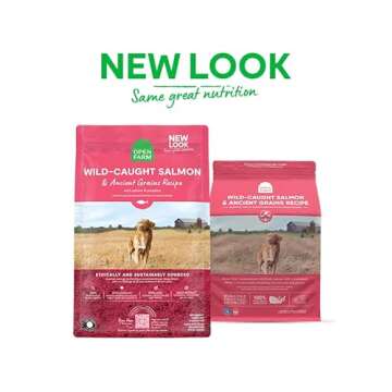 Open Farm Ancient Grains Dry Dog Food, Humanely Raised Meat Recipe with Wholesome Grains and No Artificial Flavors or Preservatives (Wild Salmon Ancient Grain, 4 Pound (Pack of 1))