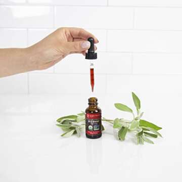 Global Healing Center Vitamin B12 Sublingual 2500 mcg - Organic B12 Supplement Methylcobalamin & Adenosylcobalamin Blend - Vegan B12 Vitamin Liquid Drops for Energy, Mood, & Heart Health - 2 Fl Oz