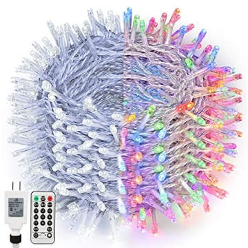 Lomotech Color Changing Christmas String Lights, 165ft 500 LED Fairy Lights with 11 Modes & Memory T...