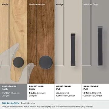 Amerock | Cabinet Knob | Black Bronze | 1-5/16 inch (33 mm) Diameter | Blackrock | 1 Pack | Drawer Knob | Cabinet Hardware