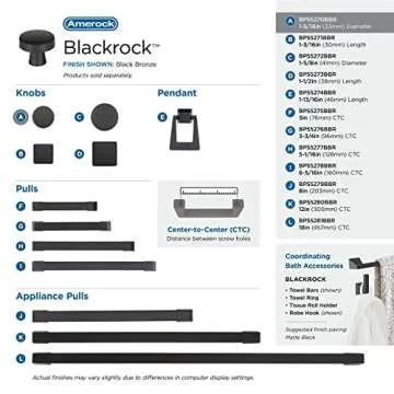 Amerock | Cabinet Knob | Black Bronze | 1-5/16 inch (33 mm) Diameter | Blackrock | 1 Pack | Drawer Knob | Cabinet Hardware