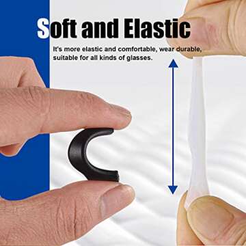 SMARTTOP Eyeglass Ear Grip-20 Pairs eye glasses ear grippers Anti-slip glasses holders for ears,Silicone Ear Hook,glasses ear grip Retainer for Sports Glasses,Sunglasses Reading Glasses